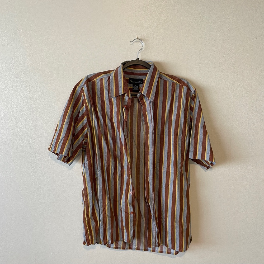 Men's Multicolor Striped Button Down Shirt